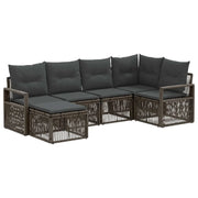 Set Divano da Giardino 6 pcs Grigio polyrattan 3435779