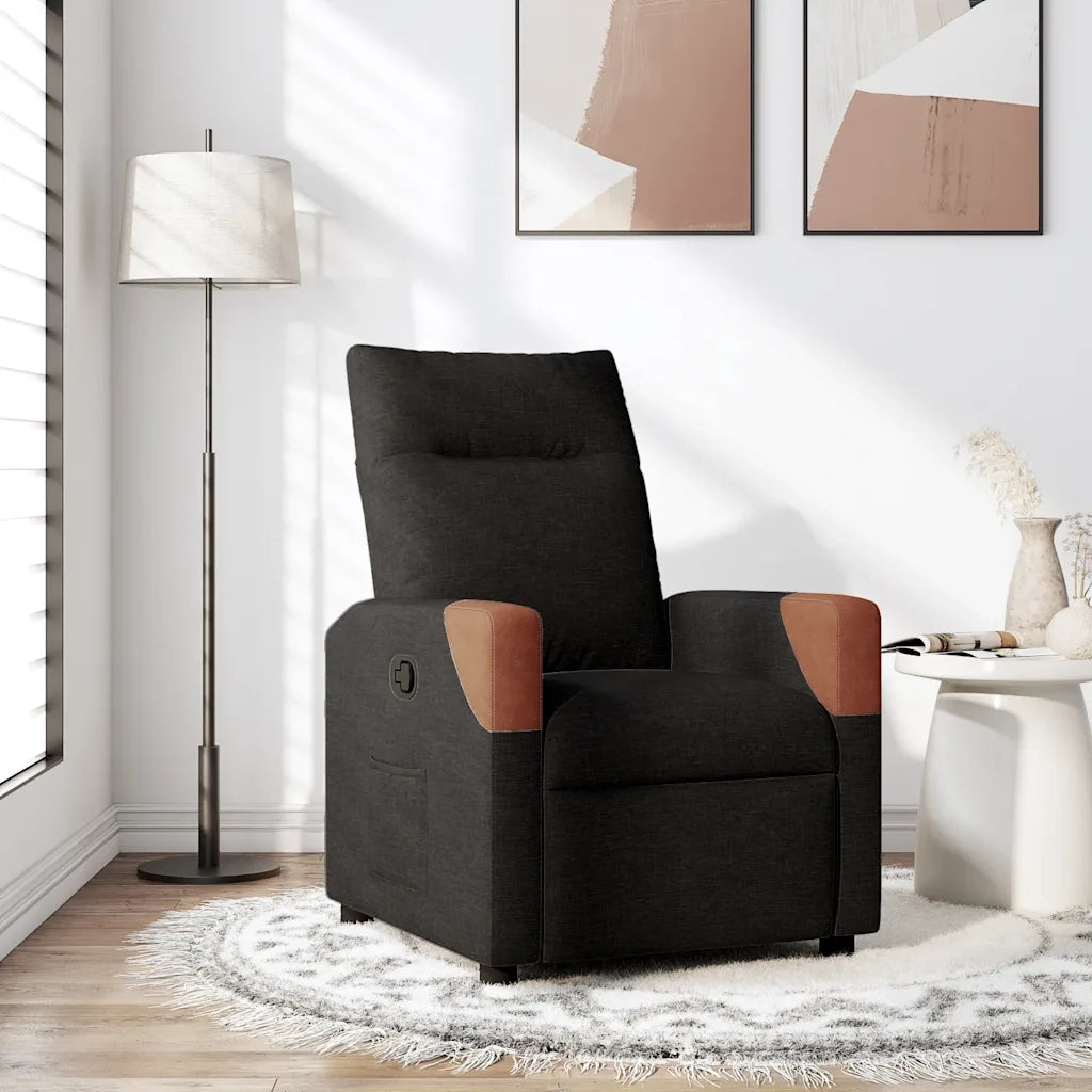 Poltrona | Sedia Relax Reclinabile in Tessuto Nero