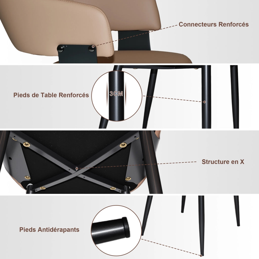 SEDIA Ergonomica con braccioli in PU Marrone