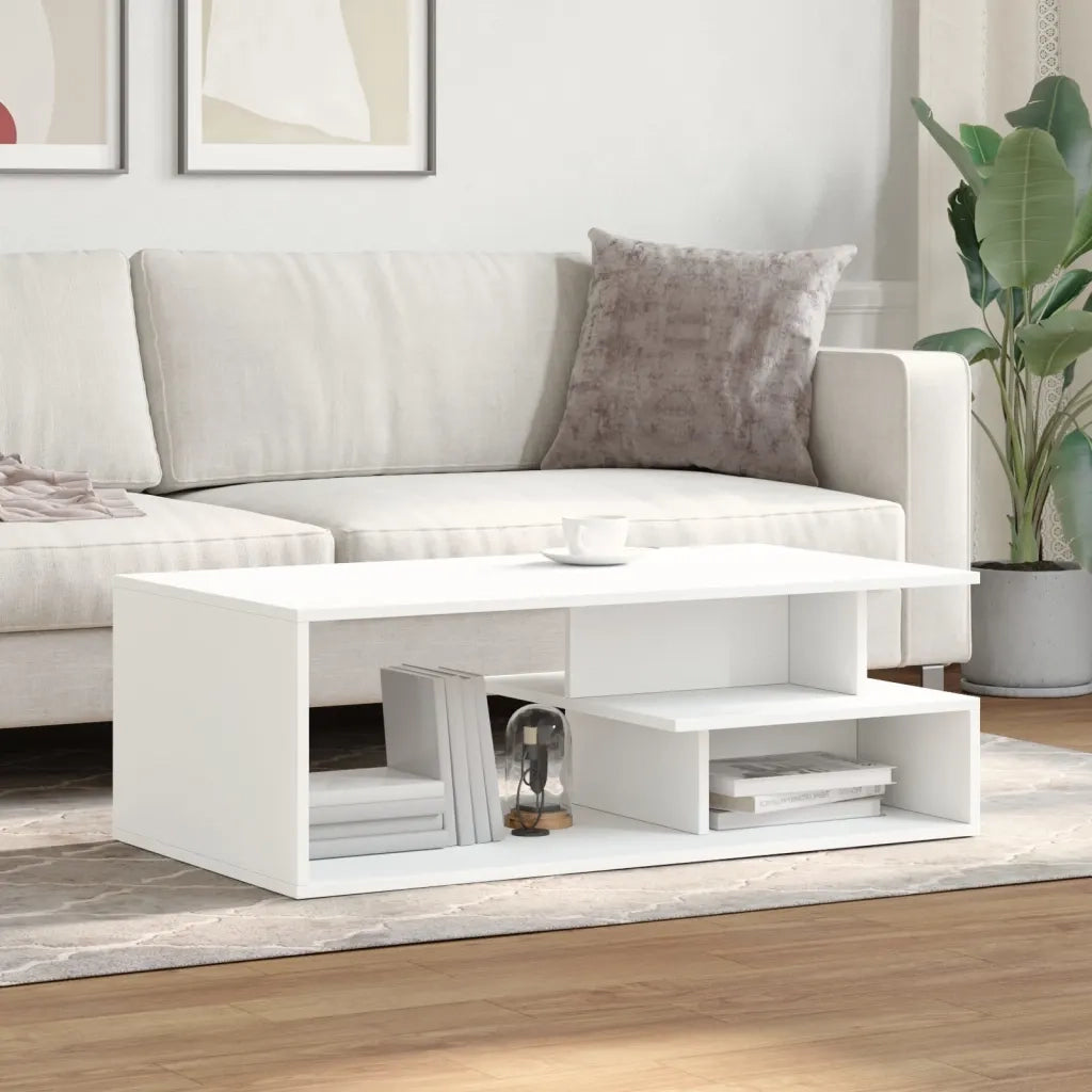 vidaXL Tavolino da Salotto Bianco 102x55x35 cm in Legno Multistrato
