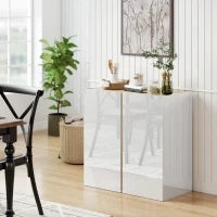Credenza con ante Soft-Close, ripiano adattabile, per Soggiorno, Cucina, Sala da Pranzo, Bianco