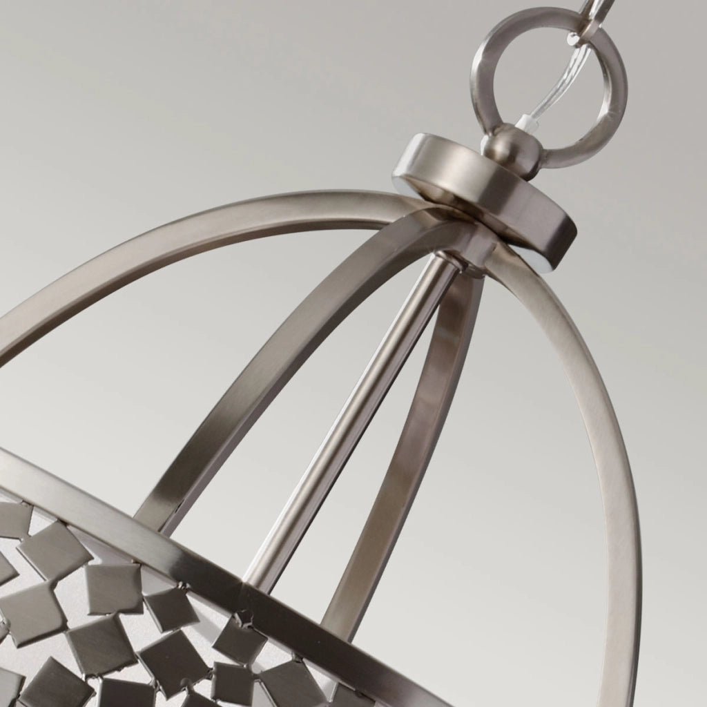 Lampadario Zara Feiss acciaio spazzolato 4xE14 Ø61cm