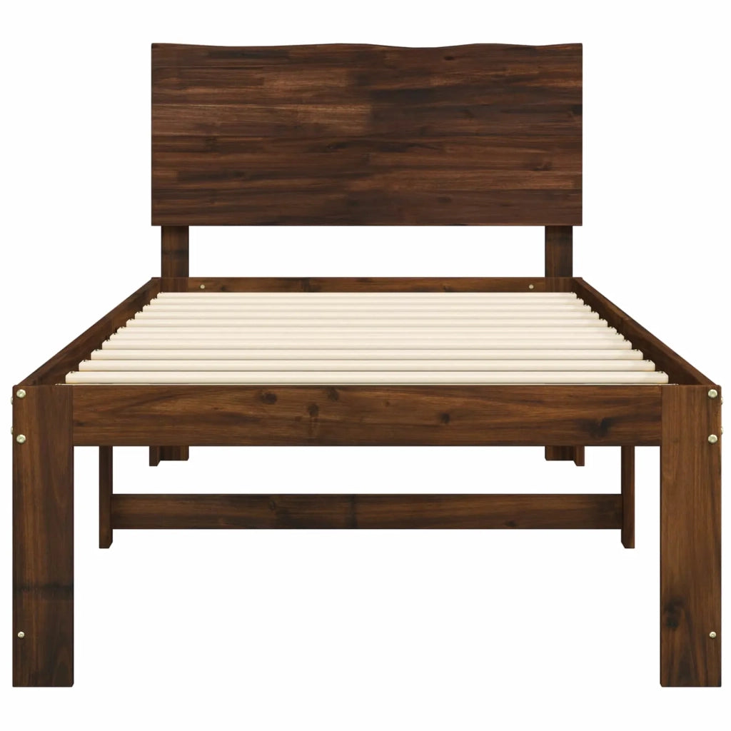 Letto Singolo con Testiera ROSTOCK Marrone Scuro 90 x 190 cm 903440