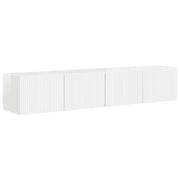 Mobile TV da parete 2 pz | Armadietto TV | Mobile Porta TV Bianco Lucido 78,5 x 31 x 29,5 cm