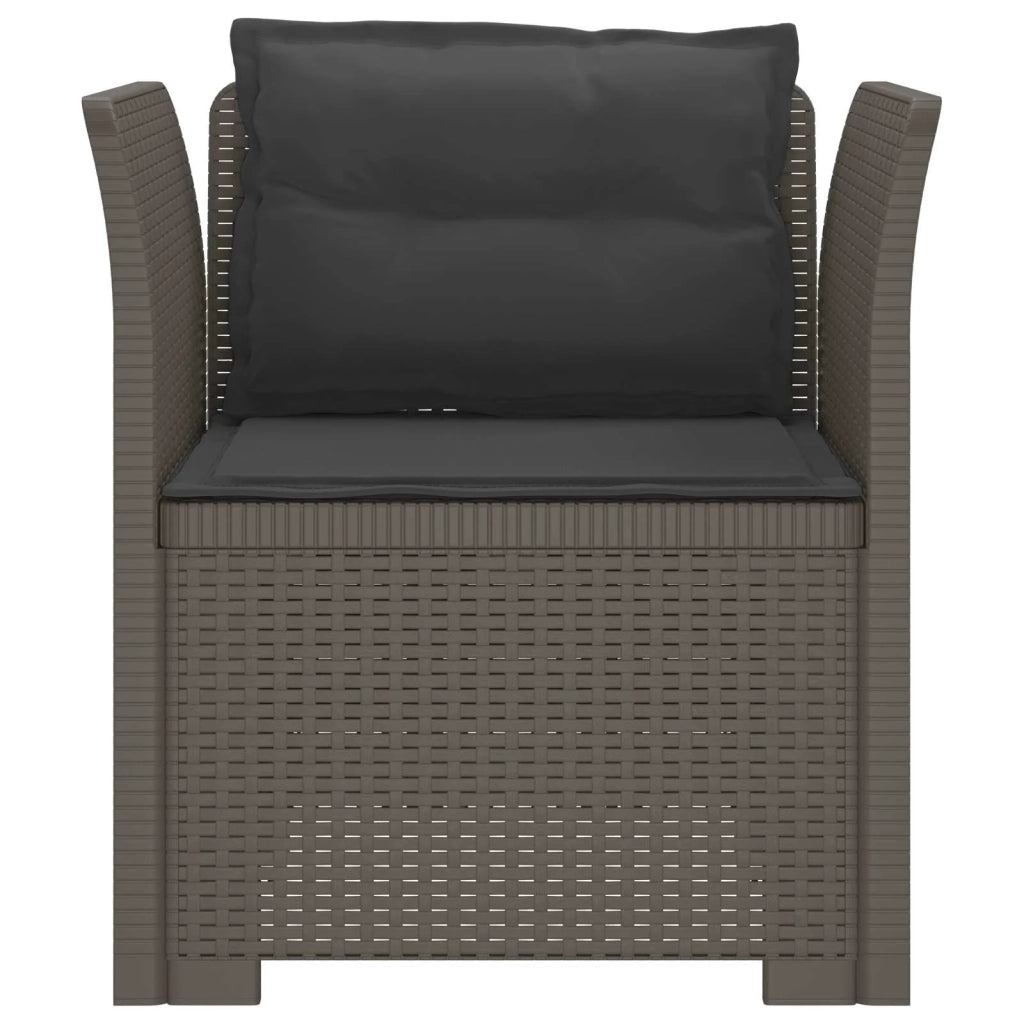 Poltrona a 1 Posto con Cuscini Aspetto Rattan PP Grigio Chiaro 8011881
