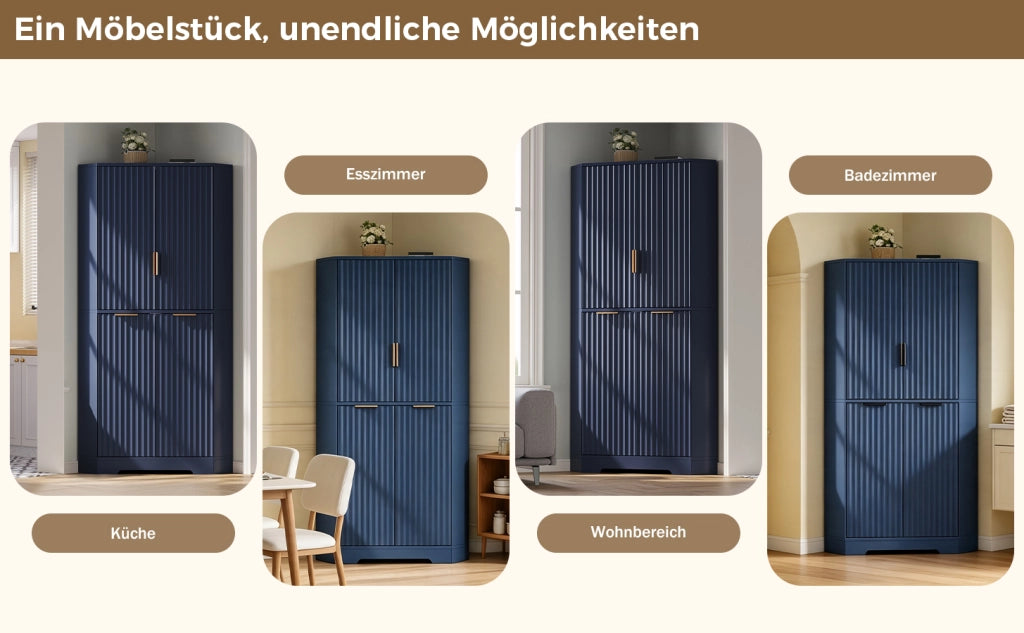 Armadio angolare con ante e ripiani ¨C Minimal ¨C Legno, 60x60x172 cm