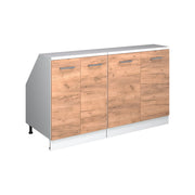 Set di mobili sottotetto Rion Rovere dorato/Bianco 140 cm Set di 2 carcasse armadio profondità 60 cm Vicco