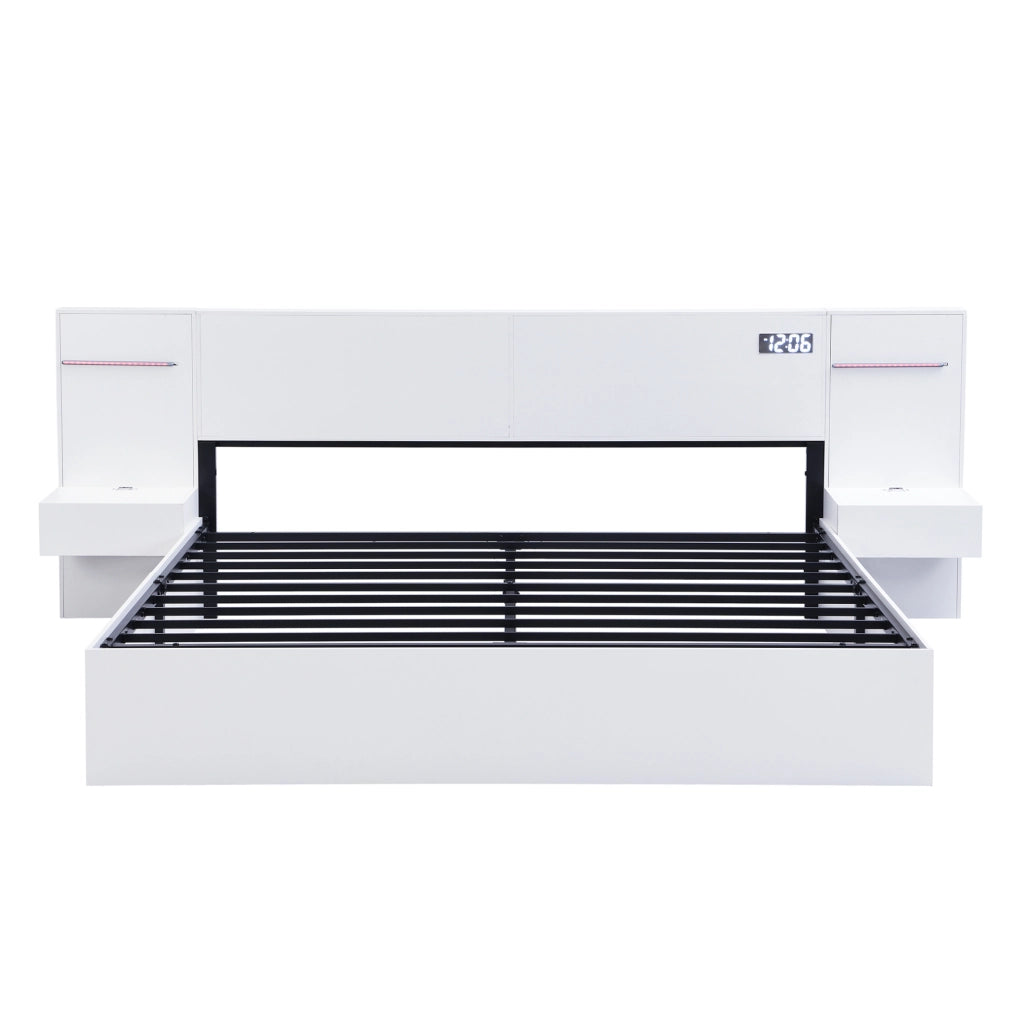 Letto matrimoniale 160x200 cm con USB, Bluetooth e LED
