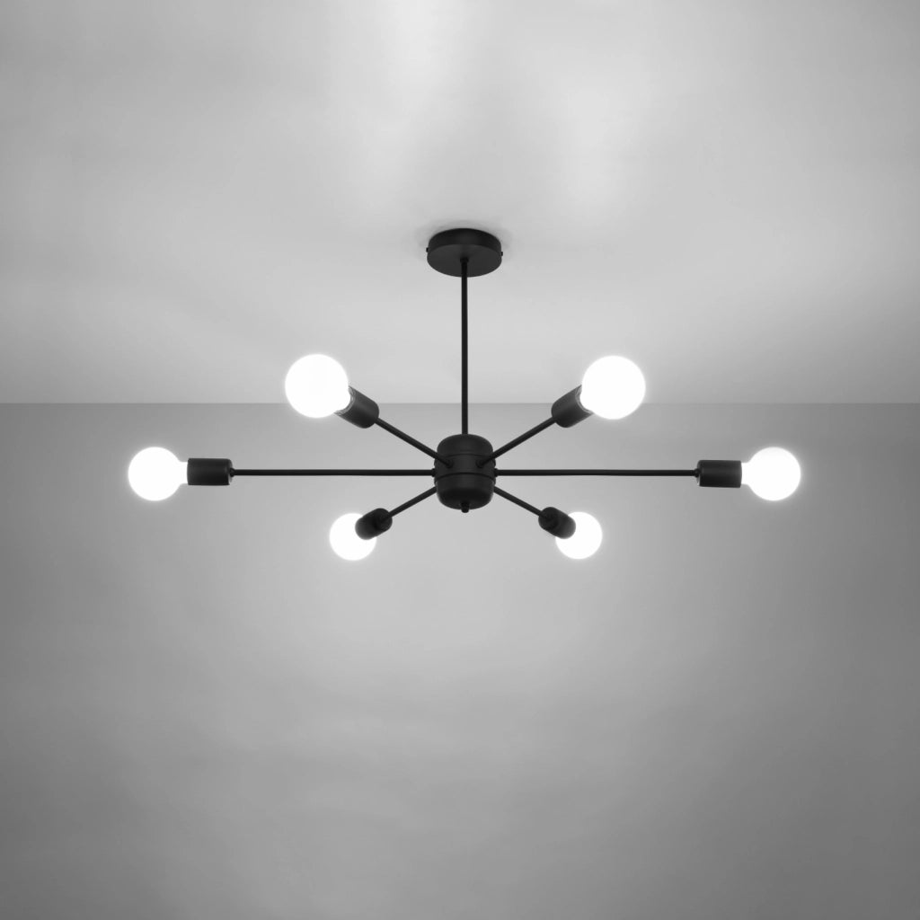 Lampadario LANGO 6 nero