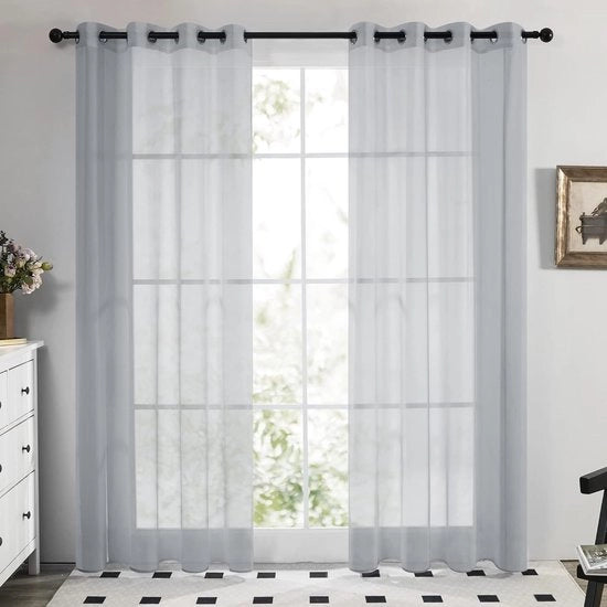 Set di tende trasparenti - elegante e confortevole - set da 2 - 140 x 180 cm - poliestere