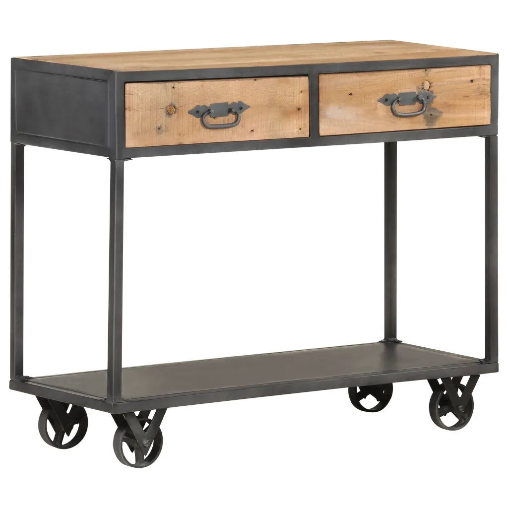 Tavolo Consolle 90x35x74cm in Legno Massello di Recupero 323516