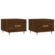 2 pz Tavolini salotto | Tavolino da caff¨¨ | Tavolino da Soggiorno Rovere Marrone 50x50x40 Legno Multistrato