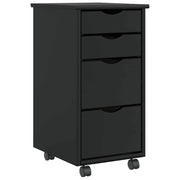 Armadio a rotelle con cassetti ampio spazio di archiviazione 34 x 39 x 65,5 cm legno di pino nero 02_0057659