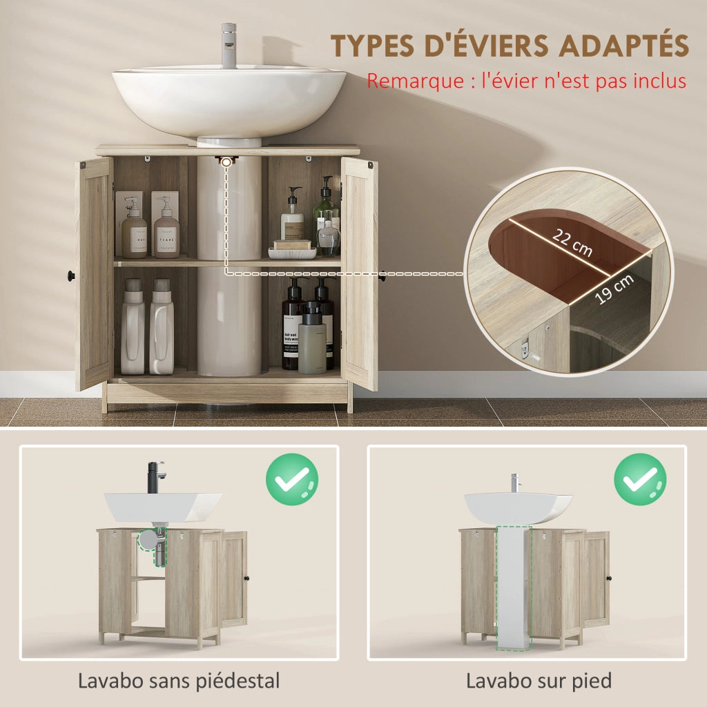 Mobiletto Sottolavabo Bagno ¨C zephmum ¨C Grigio 60x30x60 cm