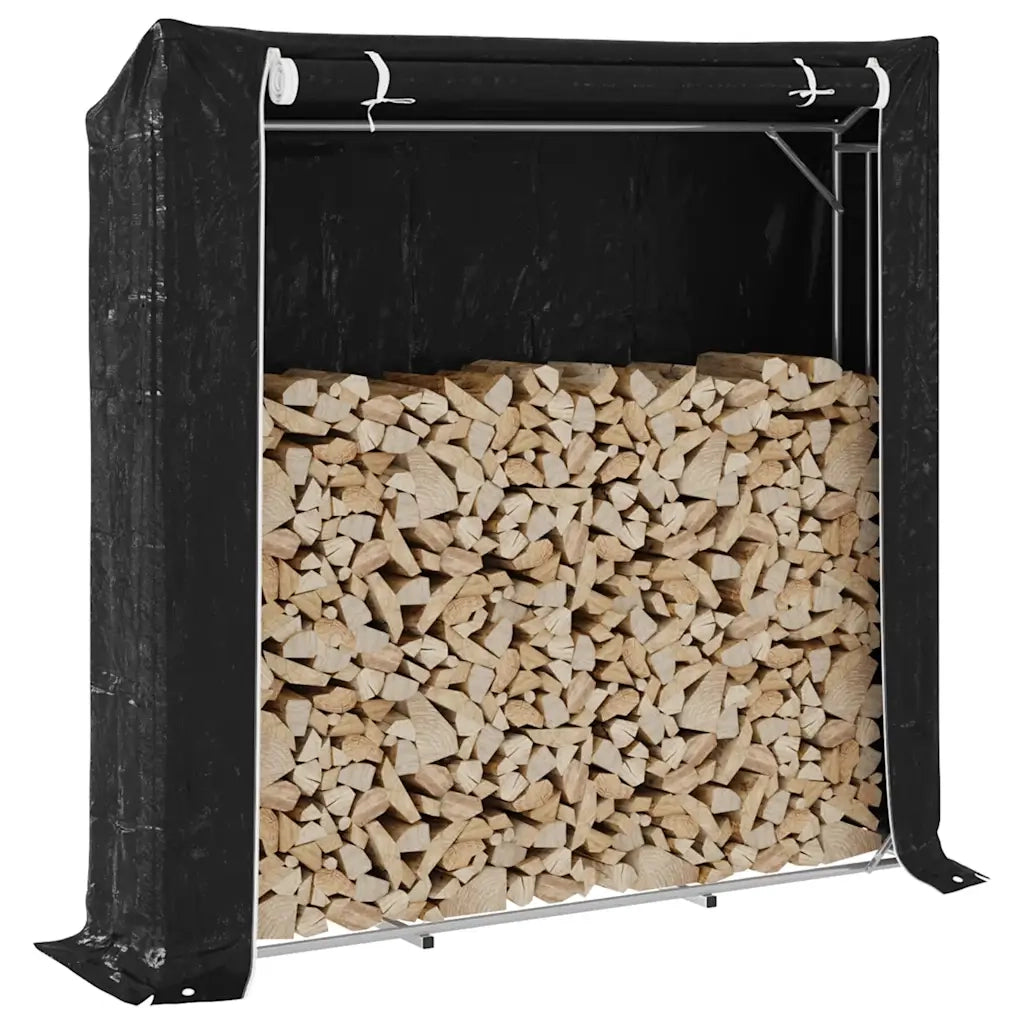 vidaXL Rastrelliera per Legna con Copertura Antipioggia 200x40x200 cm