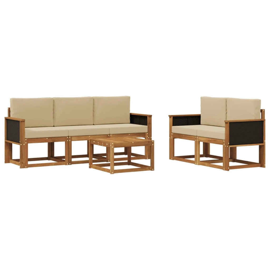 Set di divani da esterno 6 pz Naturale 3384984