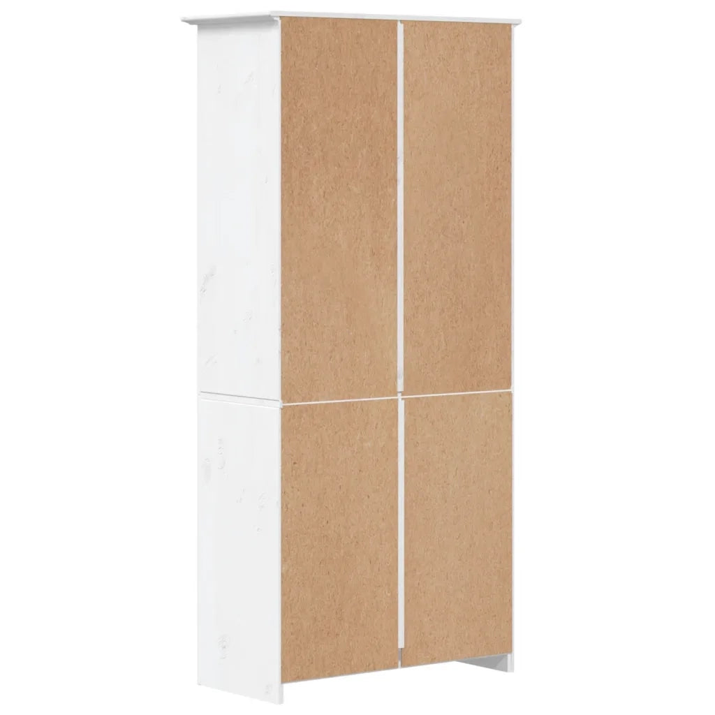 Libreria BODO 5 Ripiani 82x40x173 cm Legno Massello Pino Bianco 355080