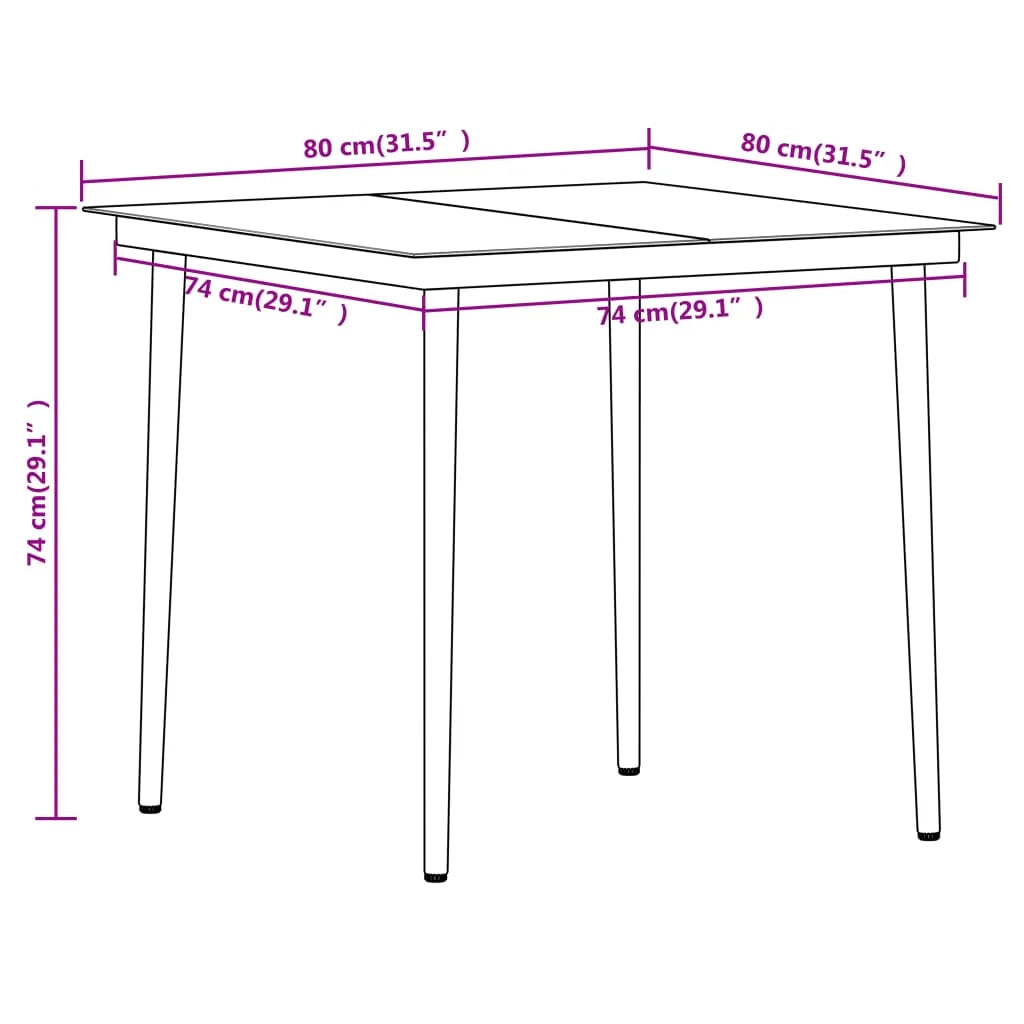 Set da pranzo da giardino per esterni 3 pezzi nero 02_0013648