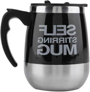 Mok con mixer automatico e riscaldamento, in acciaio inossidabile, adatto per caffè, latte e cioccolata calda, per uso domestico, ufficio e in viaggio (nero)
