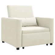 Divano letto | Sof¨¤ letto | Letto singolo estraibile singolo con ruote Crema Velluto