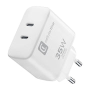Cellularline dual charger 35w caricabatterie da rete power delivery 35w con doppia porta usb-c - ACHIPHUSB2PD35WW