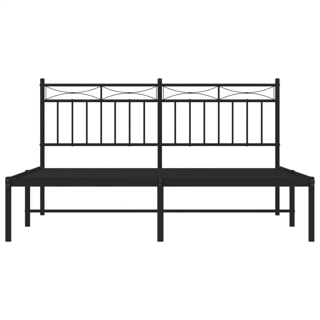 Giroletto con Testiera in Metallo Nero 160x200 cm 373694