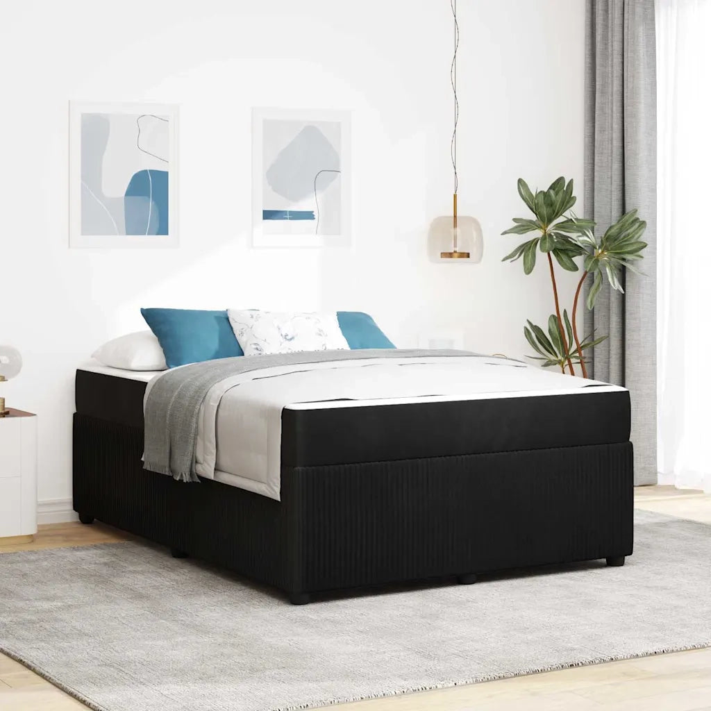 Struttura del letto con materasso Nero 140 x 200 cm Tessuto 3398401