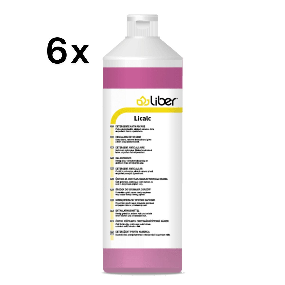 Licalc 6 Pezzi x 1 L, Anticalcare Forte Residui Calcare e Cemento HACCP | Liber