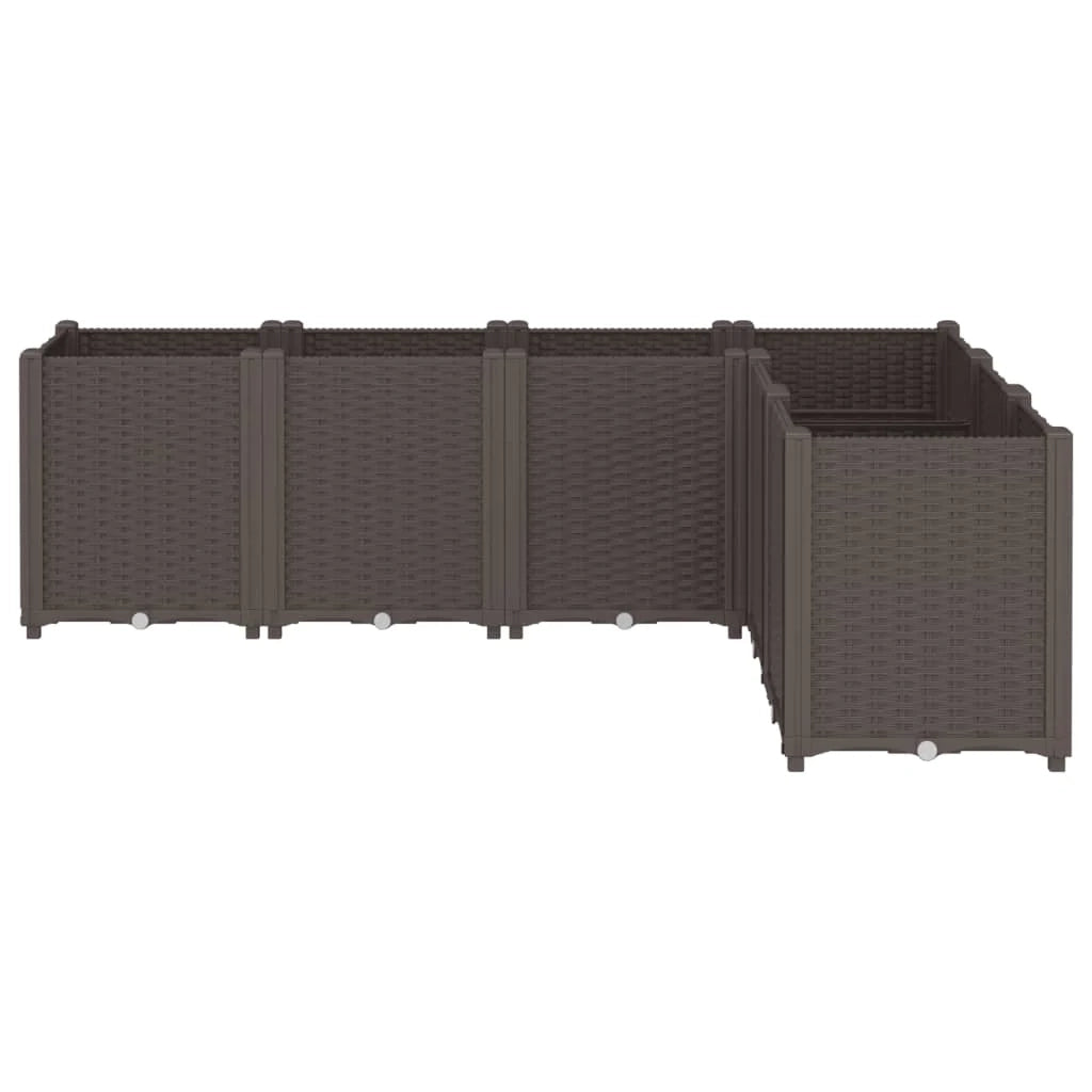 Fioriera rialzata per piante fiori terrazza giardino 160 x 120 x 53 cm polipropilene marrone 02_0037455