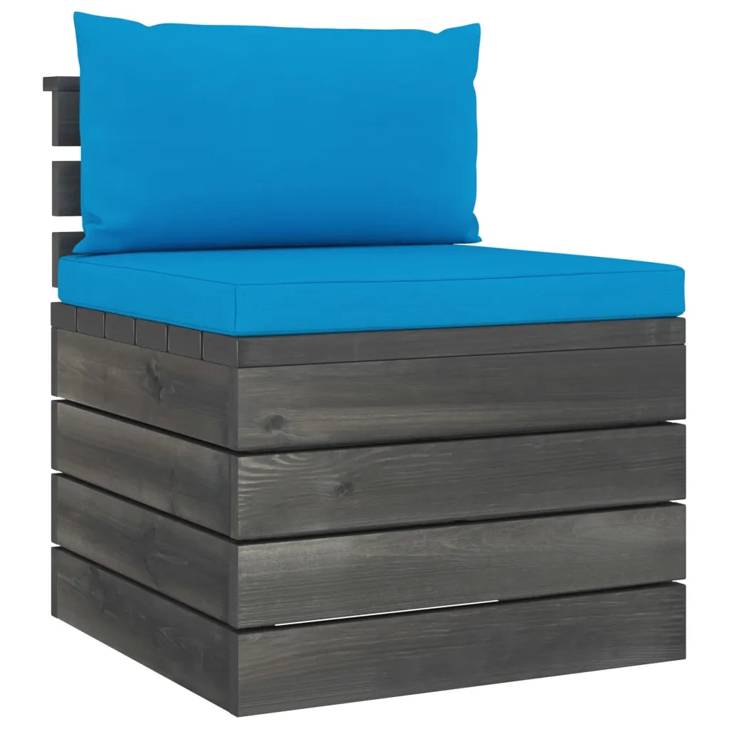 Set Divani da Giardino su Pallet 2 pz con Cuscini Massello Pino cod mxl 41487