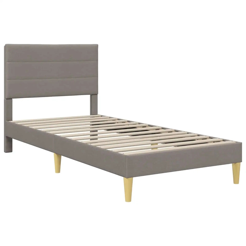 Struttura del letto con testiera Tortora 90 x 200 cm Tessuto 42027562