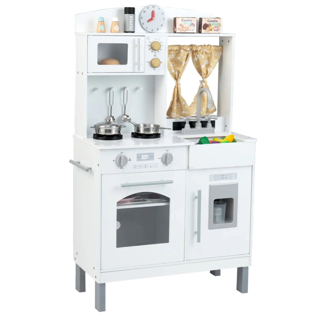 Cucina giocattolo per bambini regolabile 63 x 30 x 100 cm con accessori atmosfera creativa MDF bianco 20_0011607