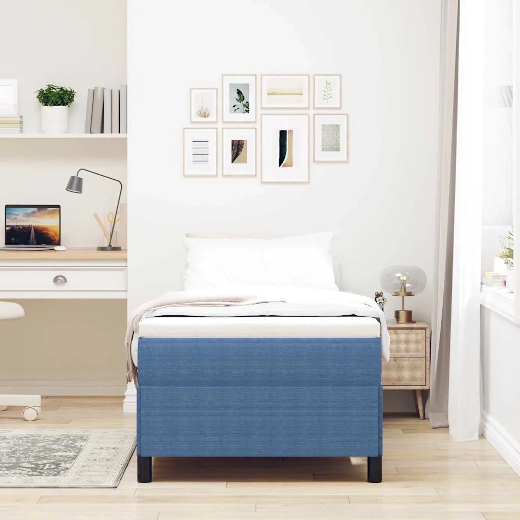 Letto a molle Blu 90 x 190 cm Tessuto in Cords 42006945
