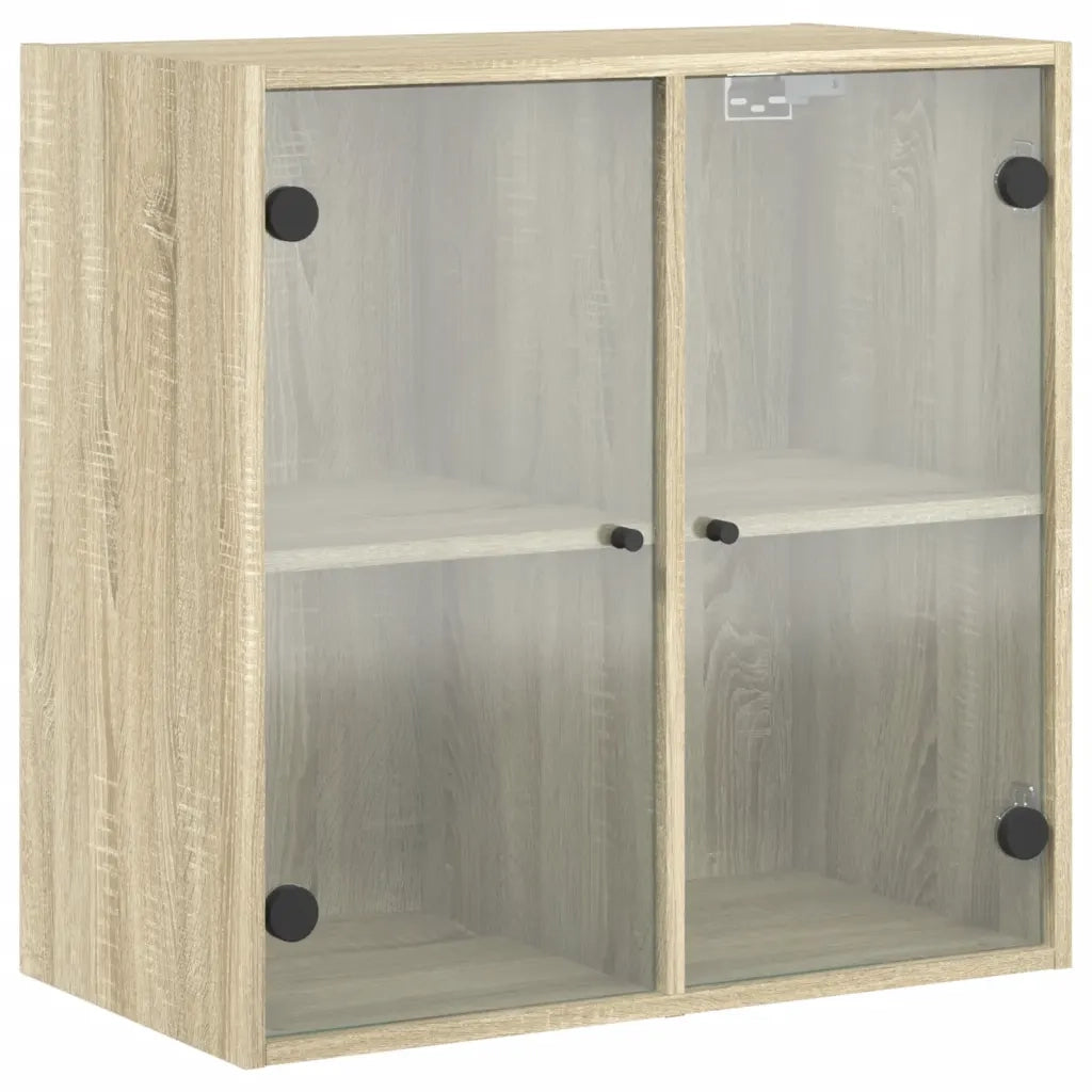 Mobile a Muro con Ante in Vetro Rovere Sonoma 68x37x68,5 cmcod mxl 111148