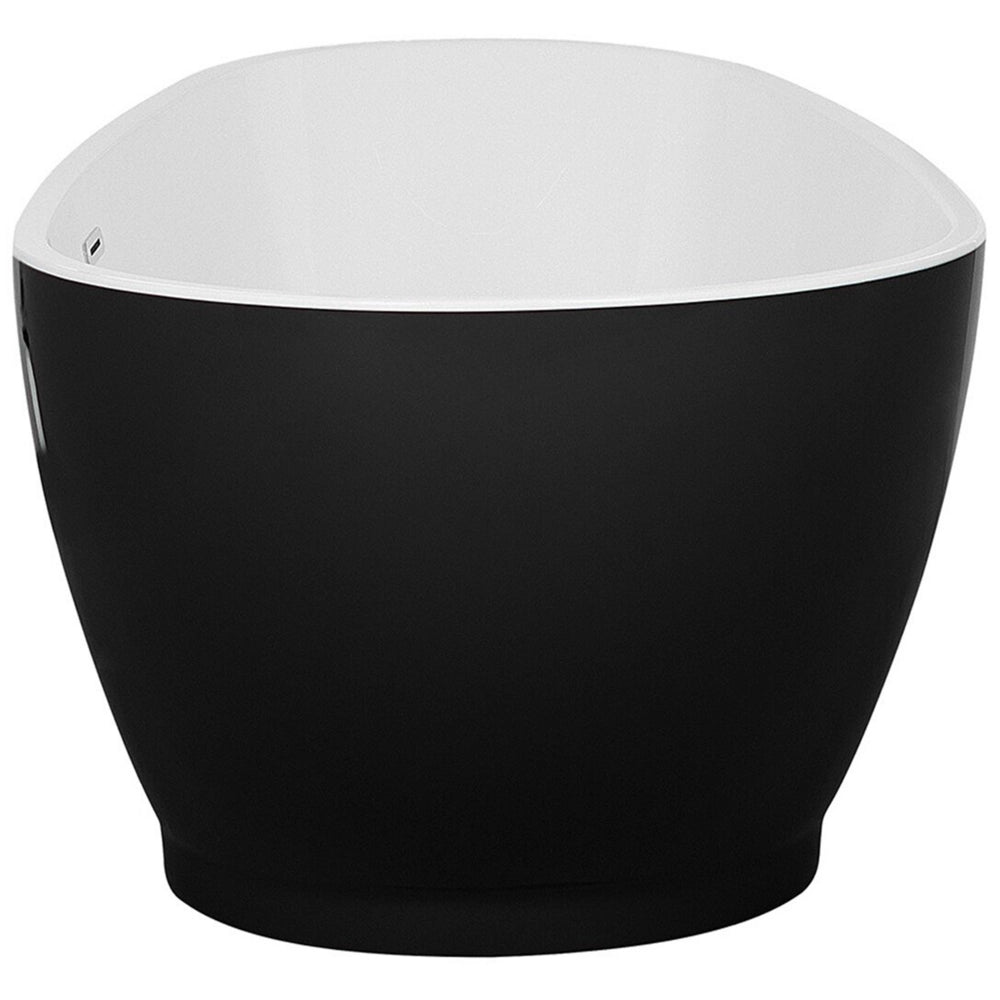 Vasca da bagno freestanding in acrilico sanitario singolo bianco e Nero 173 x 82 cm ovale dal design moderno
