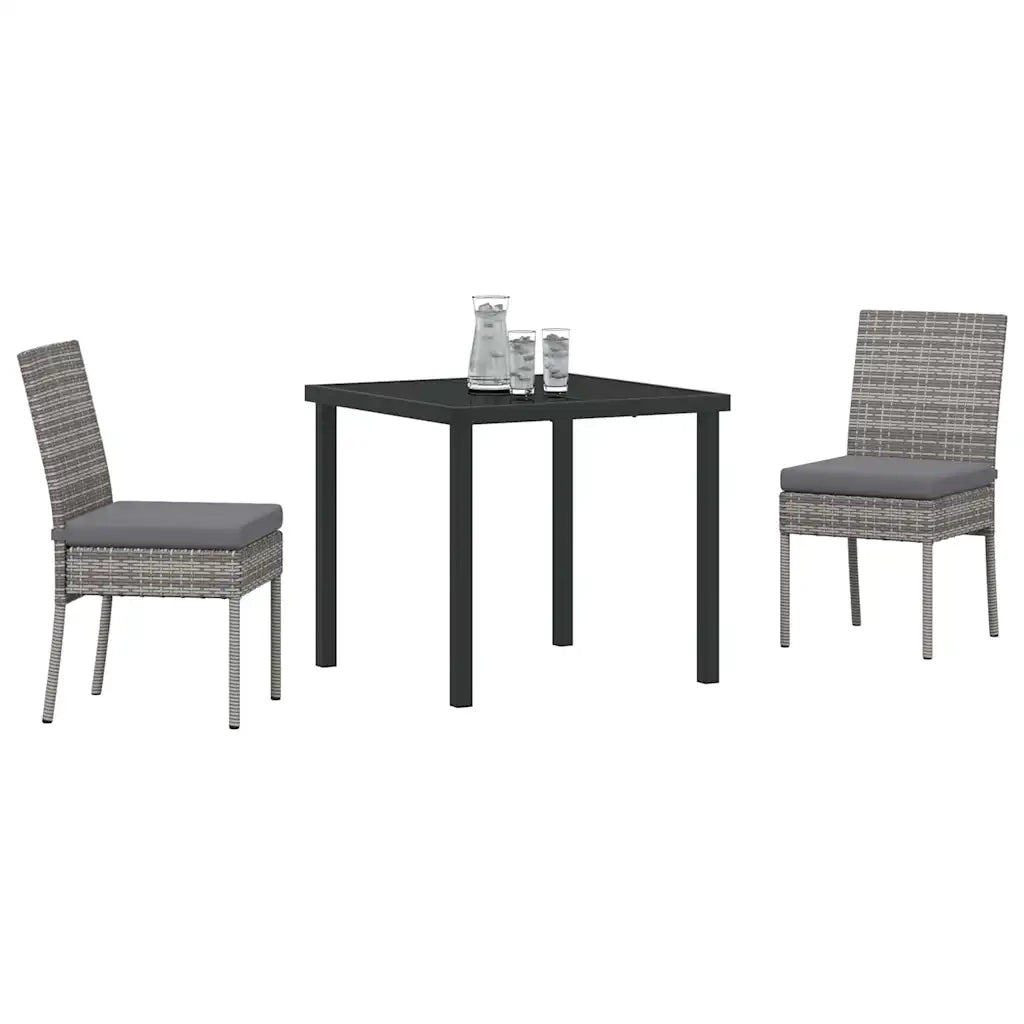 Set da Pranzo per Giardino 3 pcs Grigio
