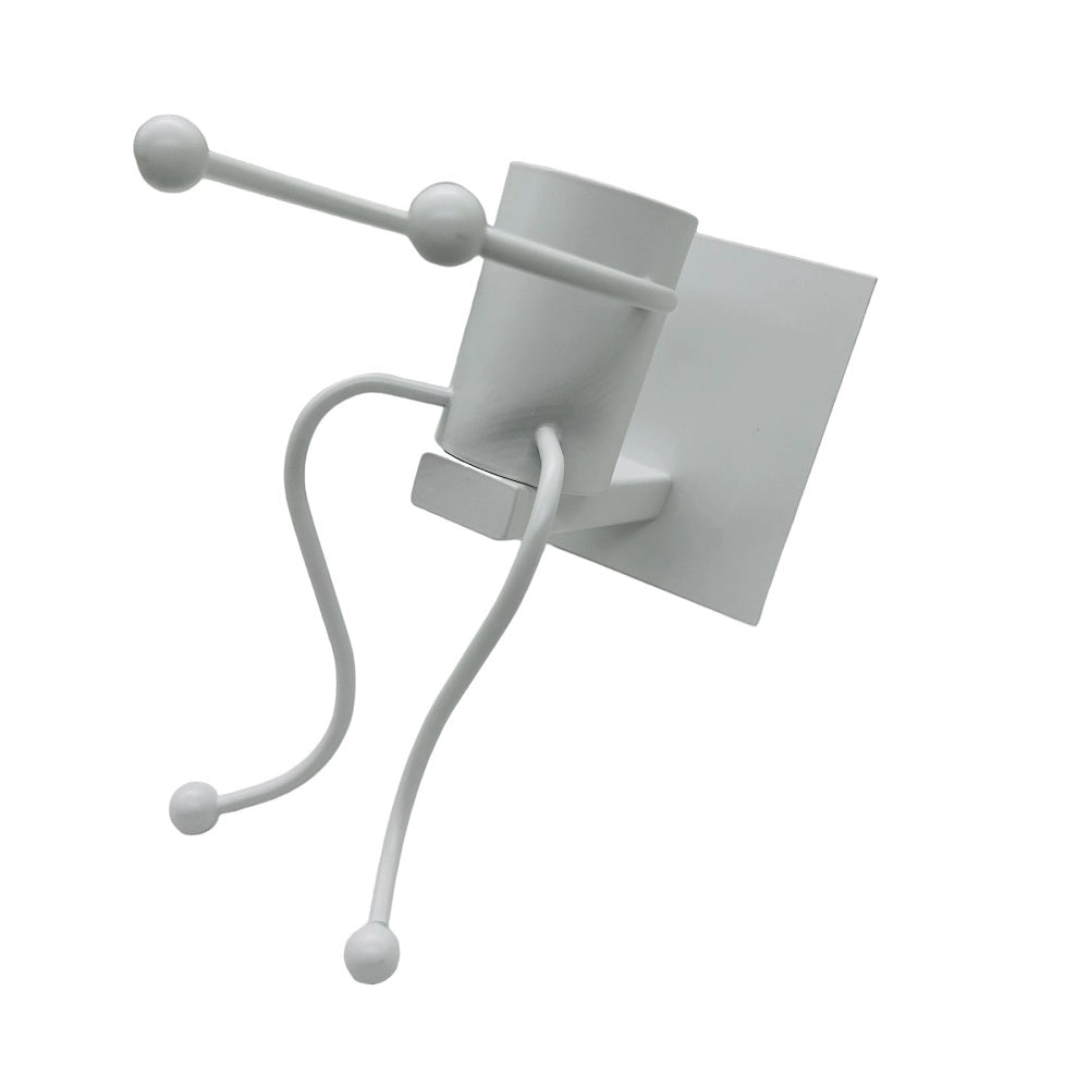 Applique Lampada da parete moderna con attacco E27 forma Omino Bianco seduto