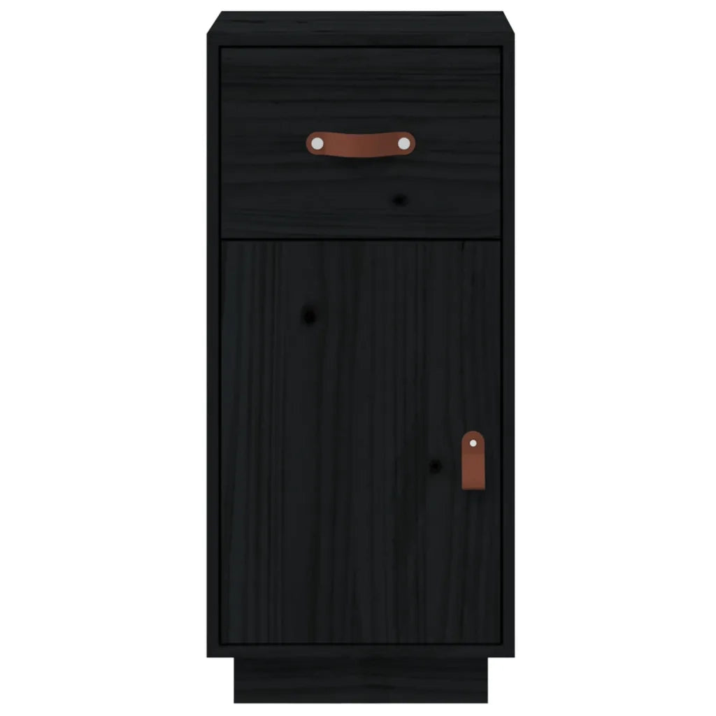Credenza Nera 34x40x75 cm in Legno Massello di Pino cod mxl 15963