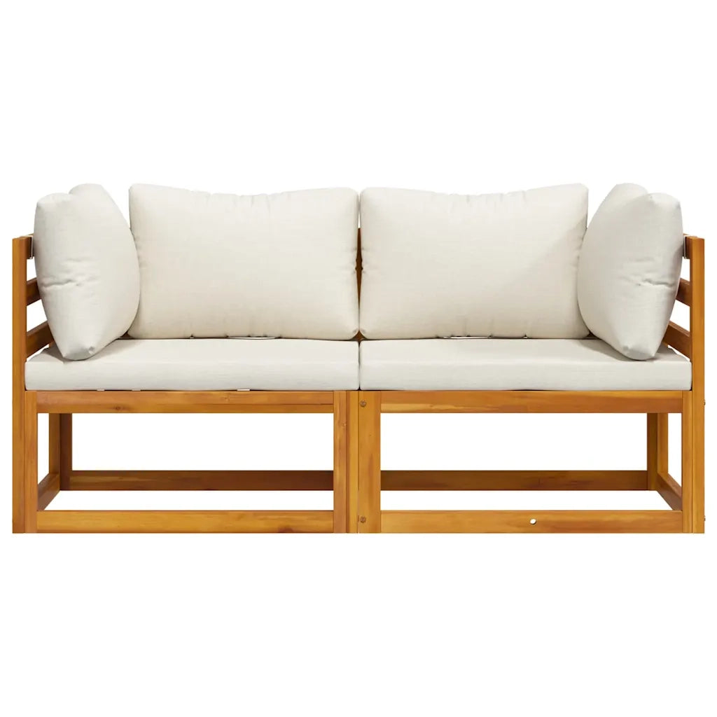 Divano | Divano da soggiorno | Sofa Modulari Angolari 2 pz con Cuscino Bianco Crema