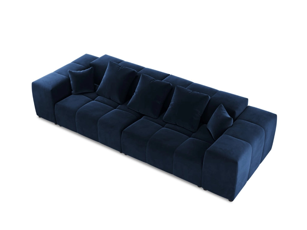 Cosmopolitan Design - Divano modulare "Rome" 3 posti in velluto blu reale 