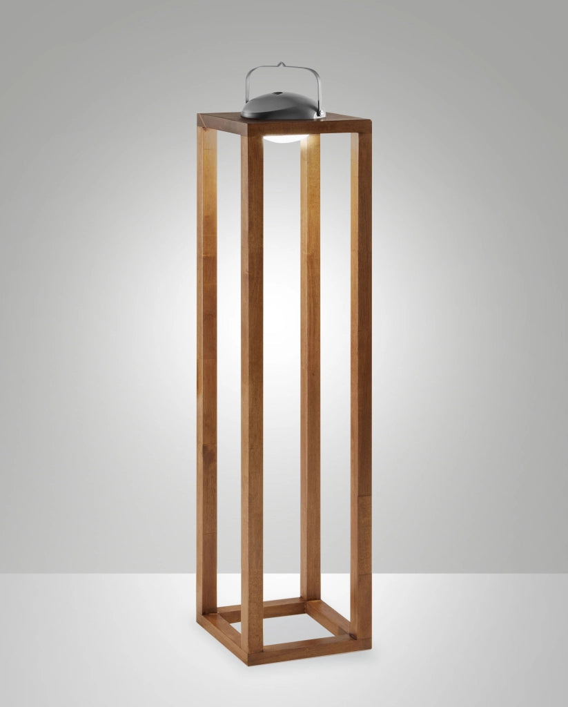 Lampada da Tavolo LED Blend 3W 320lm 3000K IP54 con Regolazione al Tocco, Struttura in Metallo e Legno, Finitura Noce - Ideal Lux