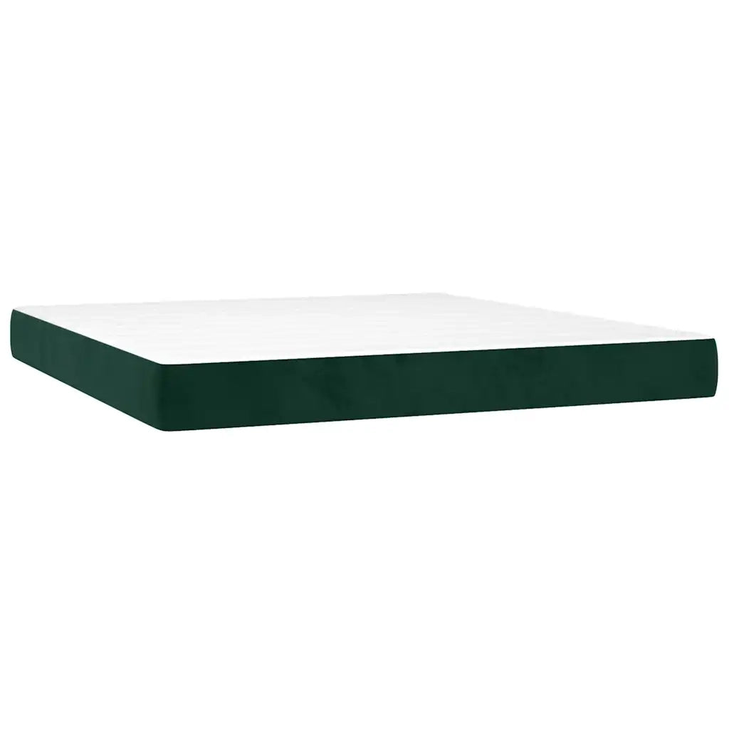 Giroletto a Molle con Materasso Verde Scuro 160x200 cm Velluto 3143214