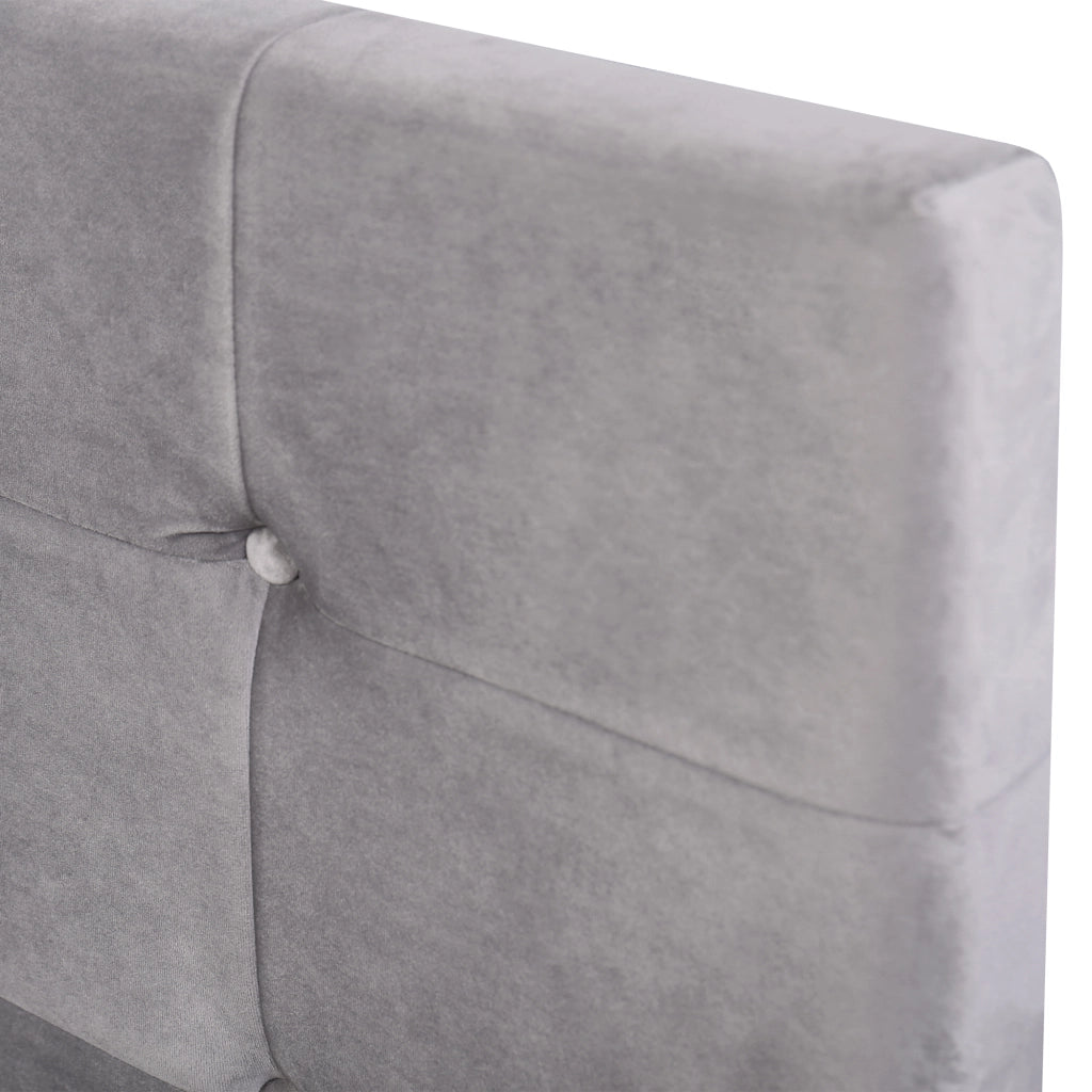 Letti contenitori 140x200 cm con contenitore idraulico; velluto grigio (Senza materasso)