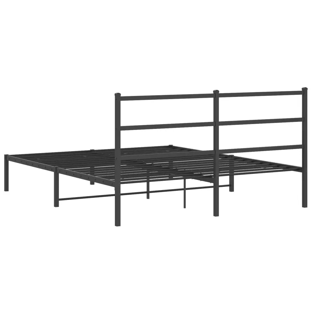 vidaXL Giroletto con Testiera in Metallo Nero 160x200 cm