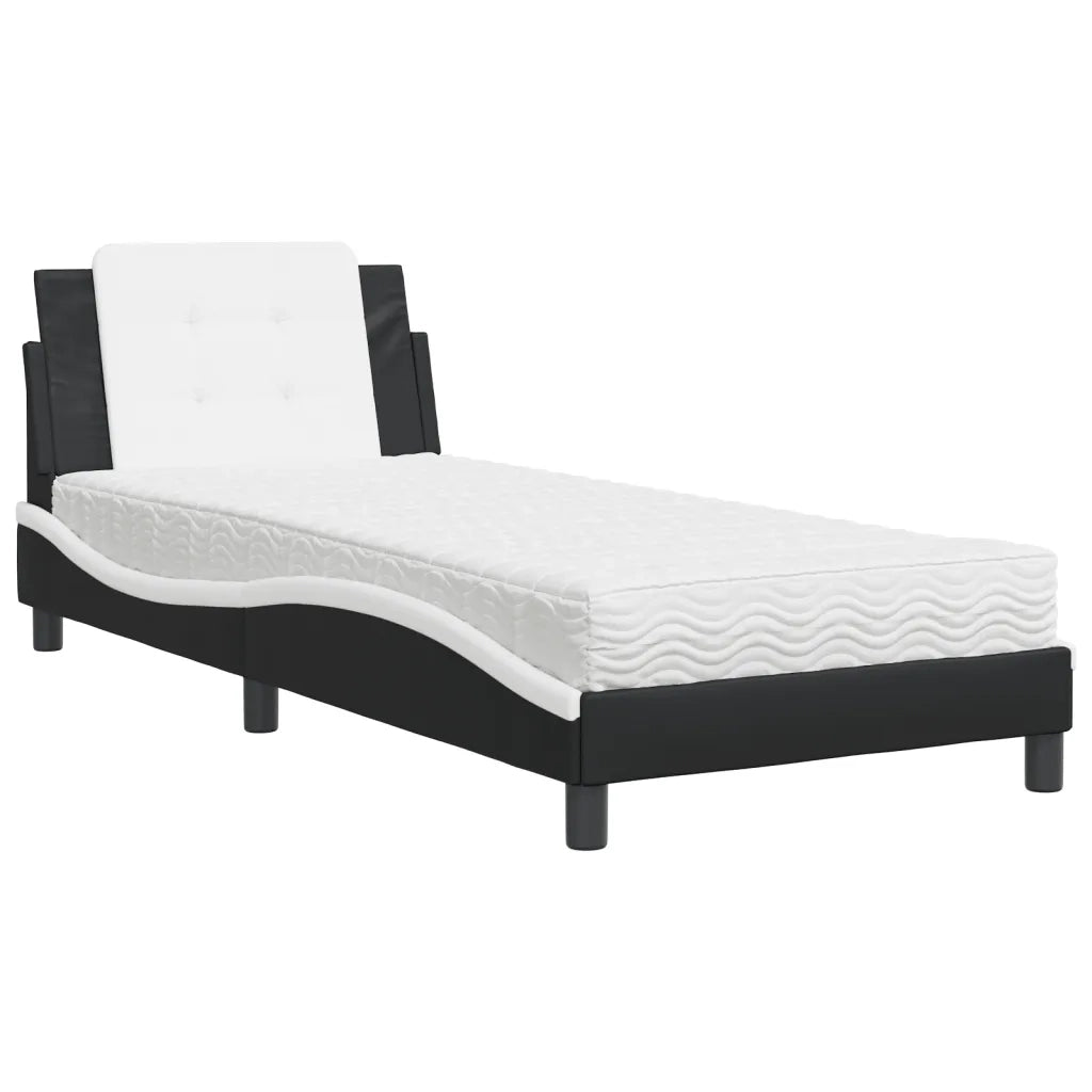 Giroletto senza Materasso Zadar Nero e Bianco 90x190 cm in Similpelle