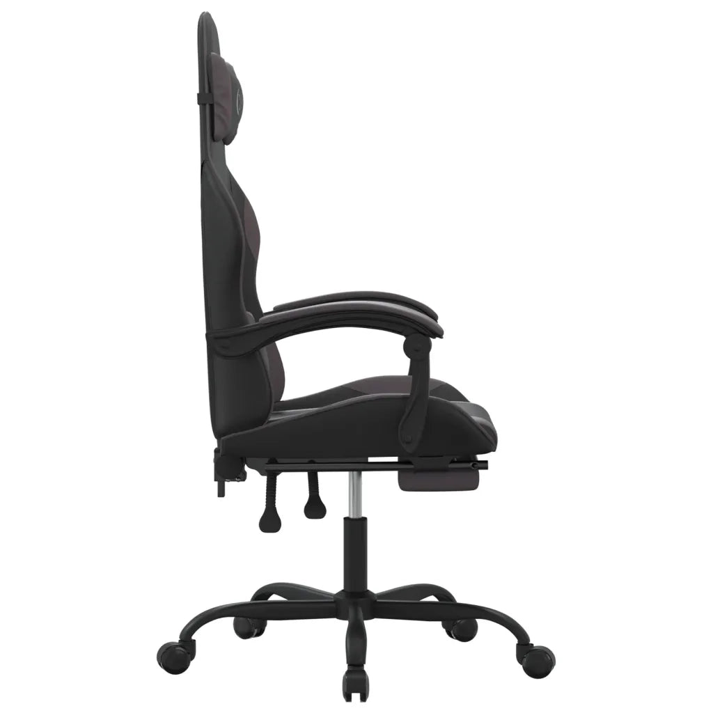 Sedia da Gaming con Poggiapiedi Nero e Grigio in Similpelle 3143882