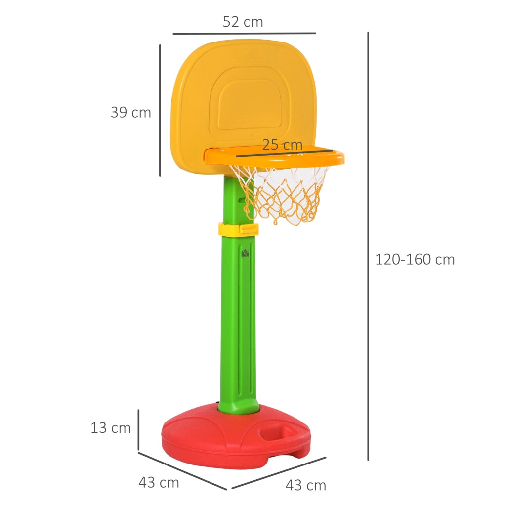 Canestro da Basket per Bambini con Altezza Regolabile ¨C zephmum ¨C 52.5x44x120-160 cm Multicolore