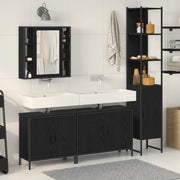 Set di mobili per il bagno 4 pcs Nero Legno multistrato 3334433