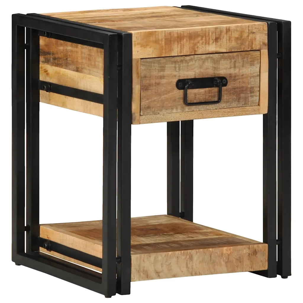 Comodini 2 pz 40x40x50 cm in Legno Massello di Mango Grezzo 4016701