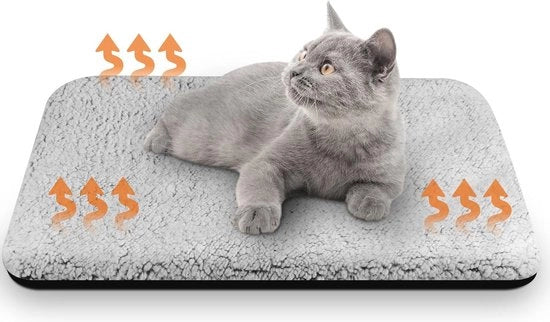 Asciugamano autoiscalmante per cani e gatti - Asciugamano caldo - Lavabile - Antiscivolo - 70 x 48 cm